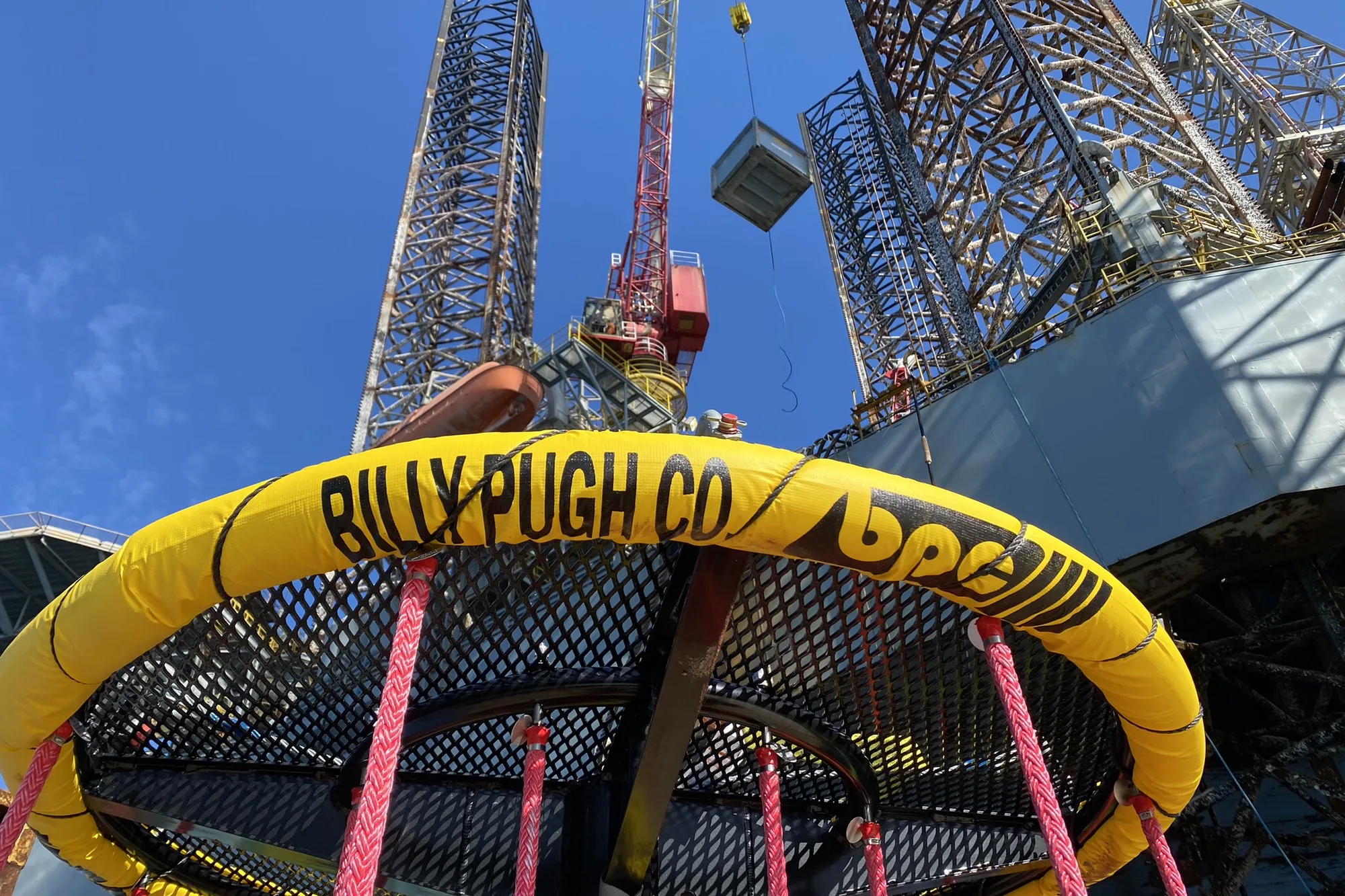 Billy Pugh X-904 float ring under the legs of a jack-up rig
